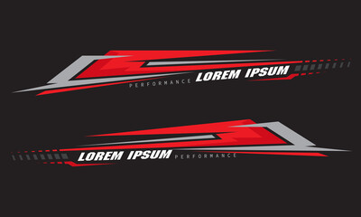 Wrap Design For Car vectors. Sports stripes, car stickers black color. Racing decals for tuning V4_20230614
