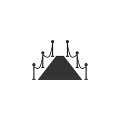 Red carpet icon illustration on white in modern flat style