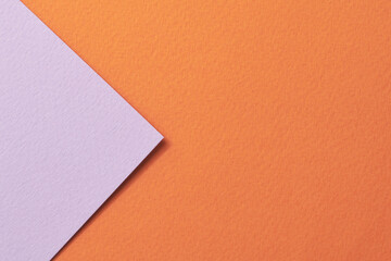 Rough kraft paper background, paper texture orange lilac colors. Mockup with copy space for text