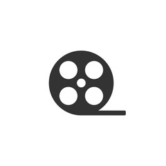 Film reel vector icon. Cinema logo vector template isolated on white background.