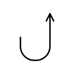 Back up arrow Icon. Vector sign in simple style isolated on white background. Original size 64x64 pixels.