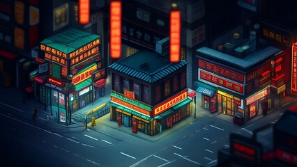 Obraz premium market in the China city
