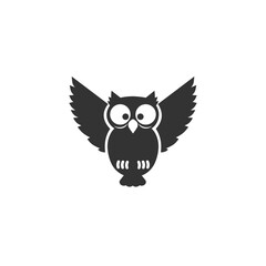 Owl icon symbol vector illustration in modern flat sign