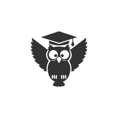 OWL EDUCATION VECTOR,Owl education logo. Graduation, teacher, student, studying illustration.