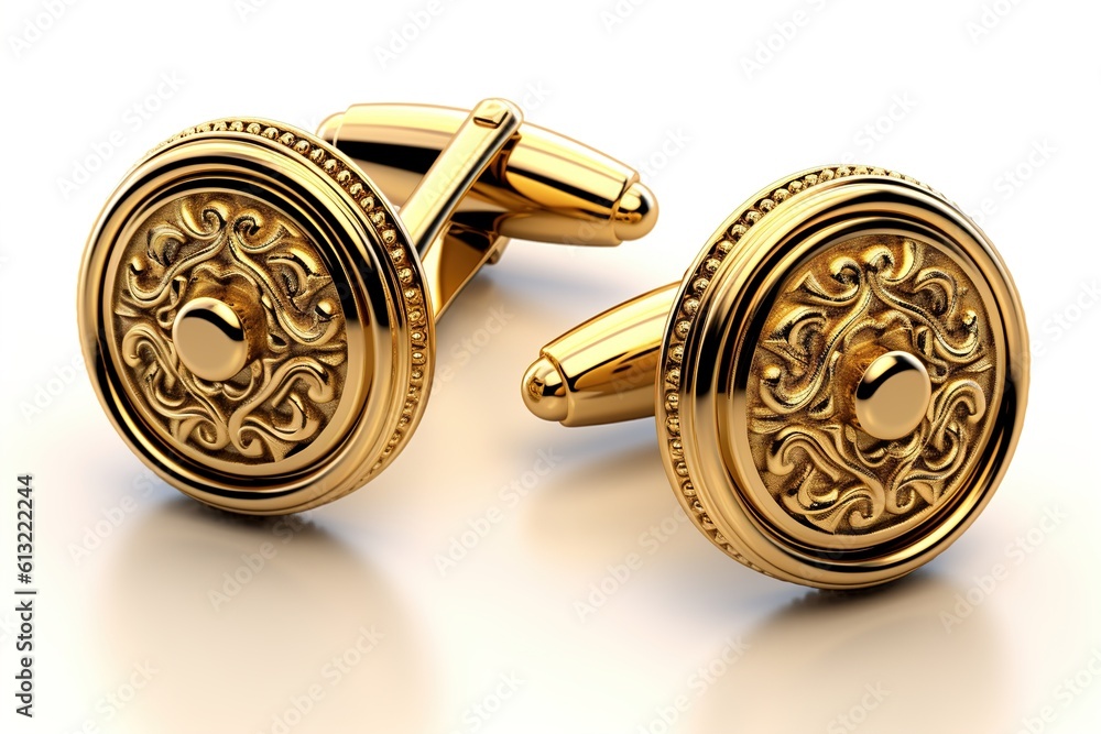 Poster cufflinks isolated on white background. generated by ai