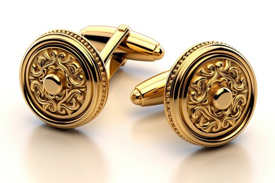 cufflinks isolated on white background. Generated by AI
