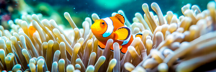 Naklejka na ściany i meble Fische in Great Barrier Reef. Generiert mit KI