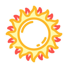 sun sunshine summer sunlight color icon vector. sun sunshine summer sunlight sign. isolated symbol illustration