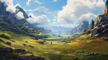 Plakat Fantasy Landscape Game Art