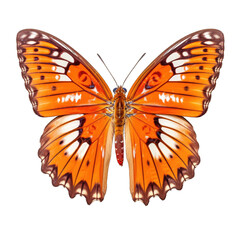 Gulf fritillary butterfly -  Agraulis vanillae 3. Transparent PNG. Generative AI