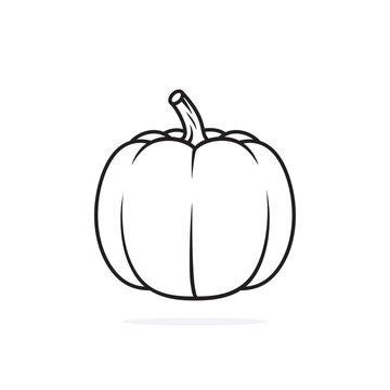 Cartoonish vector Halloween pumpkin with a candle inside. Halloween pumpkin isolated on yellow background.