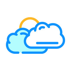 sun and clouds summer sunlight color icon vector. sun and clouds summer sunlight sign. isolated symbol illustration