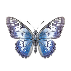 Silver-studded blue butterfly -  Plebejus argus 3. Transparent PNG. Generative AI