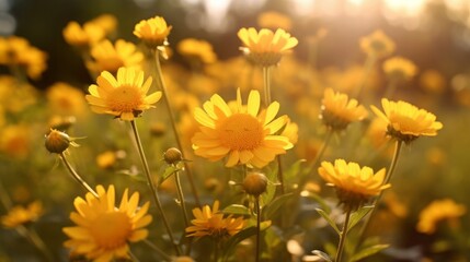 Blurred Background of Chrysanthemum Field. Natural Splendor.