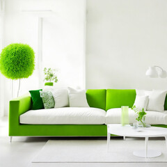 Contemporary Green Living Room Design