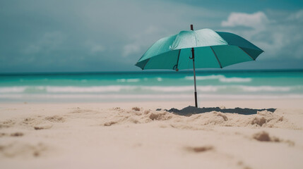 umbrella on the beach. generative AI	