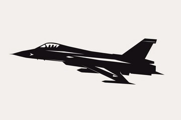 Fototapeta na wymiar Icon black and white fighter jet soaring through the skies. Generative AI
