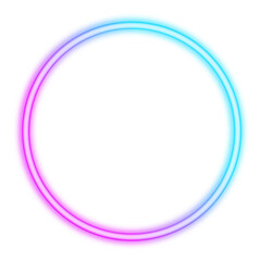 Blue and pink neon color ring frame