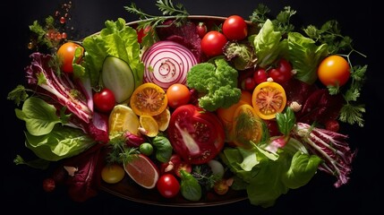 Obraz na płótnie Canvas Vibrant and Fresh Salad Bursting with Colors and Flavors