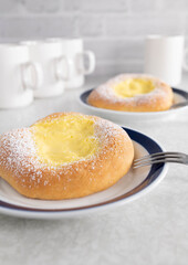 Pastry with pudding filling