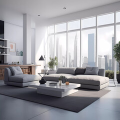 Reduzierte Ästhetik: Eine moderne Wohnung, die mit minimalistischem Design beeindruckt." - Generative AI, Generativ, KI