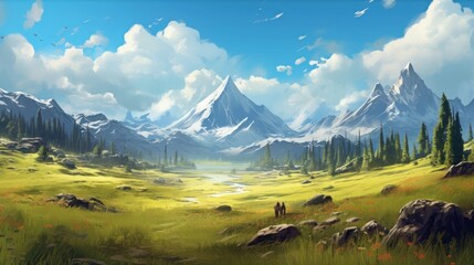 Obraz premium Beautiful Scenery Game Art