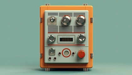 Fototapeta premium Retro futuristic design of a machine. Pastel colours.