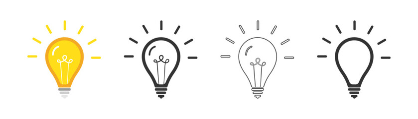Light bulb icon. Light bulb vector icon. Idea icon. Vector illustration