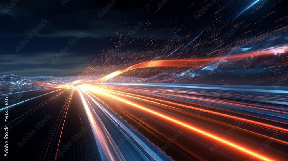 Poster 3d render motion line of speed and power or light. generative ai
