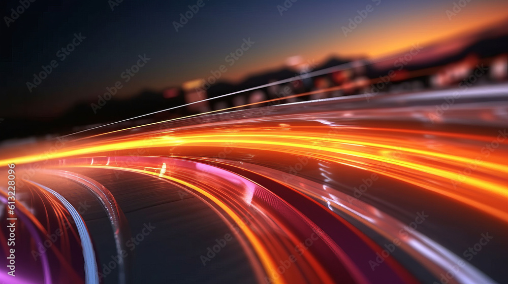Wall mural 3d render motion line of speed and power or light. generative ai