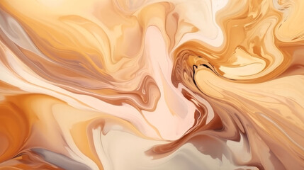 Abstract beige art. Beige fluid art texture. Generative ai