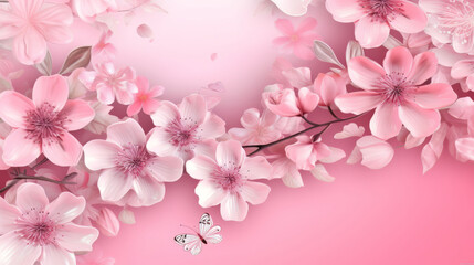 Fototapeta na wymiar Beautiful floral abstract pink background. Generative ai