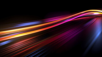 A vibrant light wave on a dark background. Generative ai