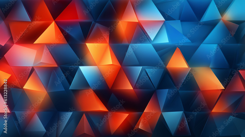 Aufkleber colorful triangles creating an abstract background. generative ai