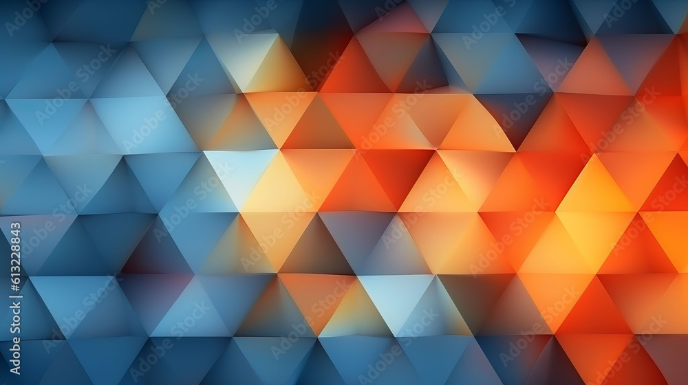 Poster colorful triangles creating an abstract background. generative ai