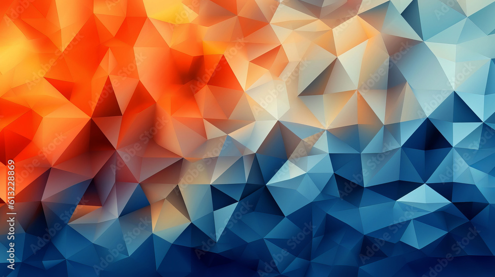 Aufkleber colorful triangles creating an abstract background. generative ai