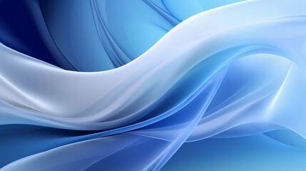 Obraz premium Blue and white wavy lines background. Generative ai