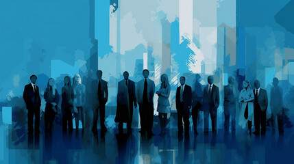 複数のビジネスマンが立っているイメージ画像　Generative AI