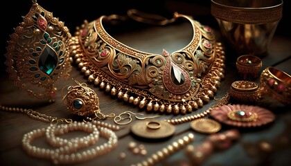 stunning indian wedding necklace photography for bridal fashion generative ai