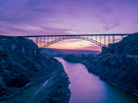 Perrine Bridge in Twin Falls Spans the Snake River Canyon