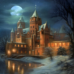Malbork_Castle_on_moonlight 