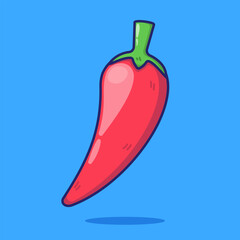 Chilli Vegetable Asset Vector, Flat Icon, Illustration