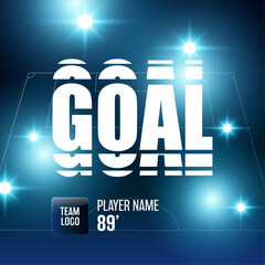 Football match sport graphics blue light template for online broadcast and social media