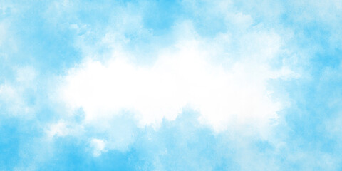 Brush-painted blurred and grainy paint aquarelle Abstract light sky blue watercolor background, blurred and grainy Blue powder explosion on white background, Classic brush painted Blue sky.