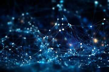 Abstract Image of Digital Communication Network: Symbolizing Importance of Connectivity and Digital Transformation in Modern Business generative AI