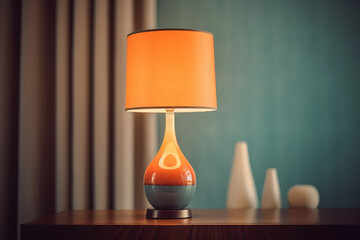 Mid-Century Modern Lamp - Lamp with a sleek and retro-inspired design, embodying the iconic mid-century style (Generative AI)