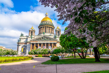 Saint Petersburg, Russia - 02 june 2023: St. Isaac's Cathedral in summer