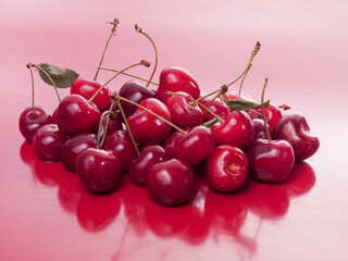 Cherries on red