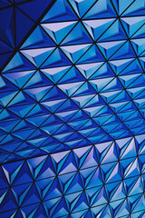 Blue geometric ceiling pattern