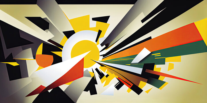 Abstract modern constructivism wallpaper background illustration (Generative AI)